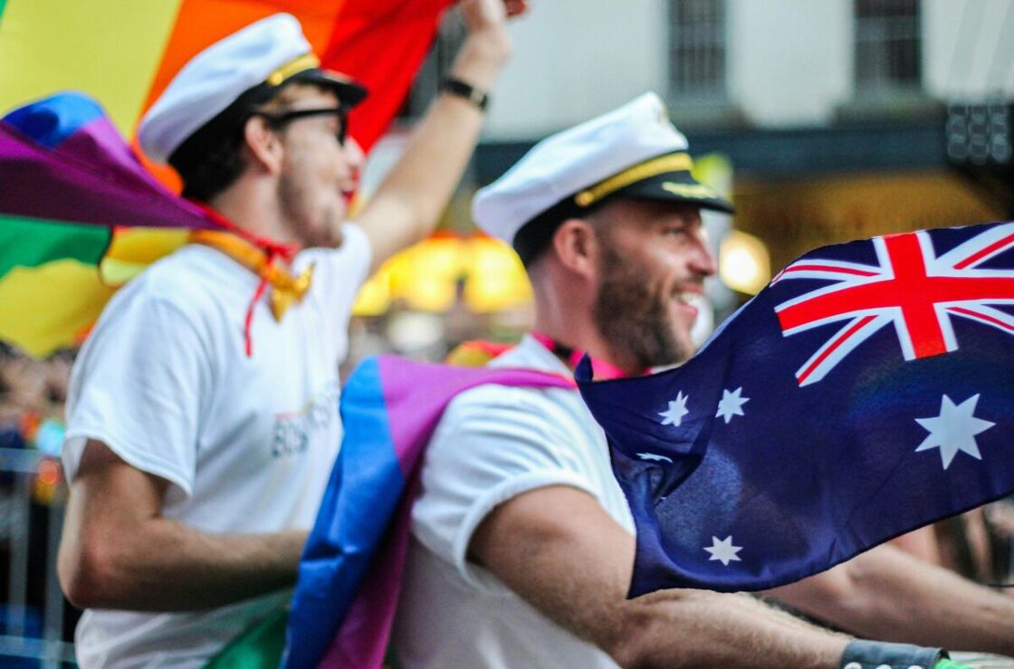 Two men at Sydney Mardis Gras