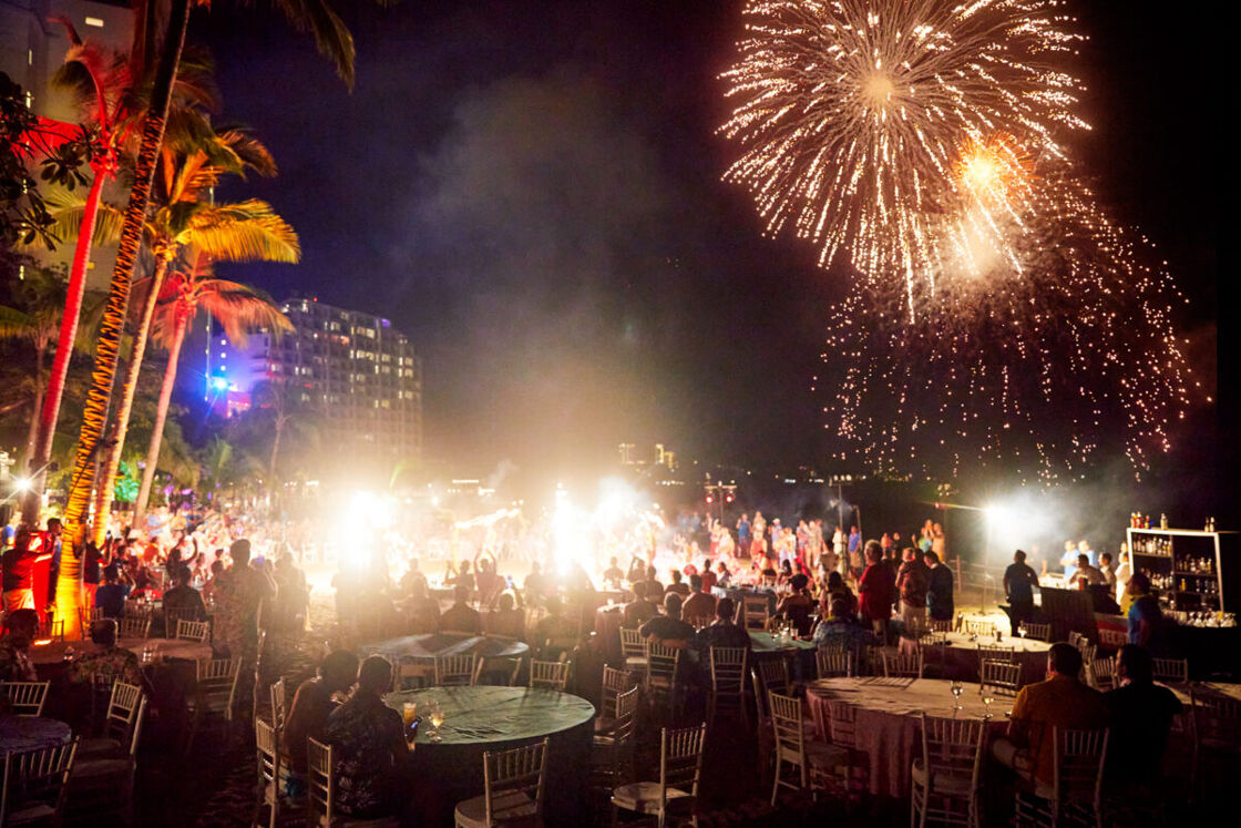 Fireworks at VACAYA's Puerto Rico resort getaway.
