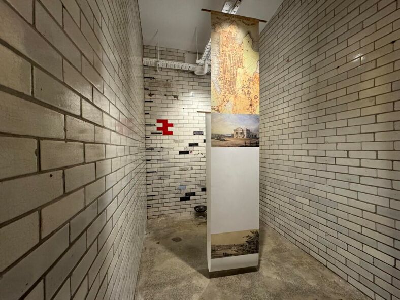 Darlinghurst police station cell walls. 