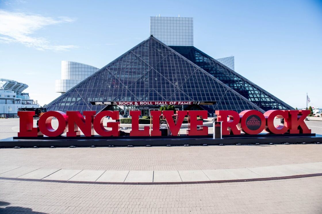 Outside of the Rock & Roll Hall of Fame. Photo via Rock & Roll Hall of Fame