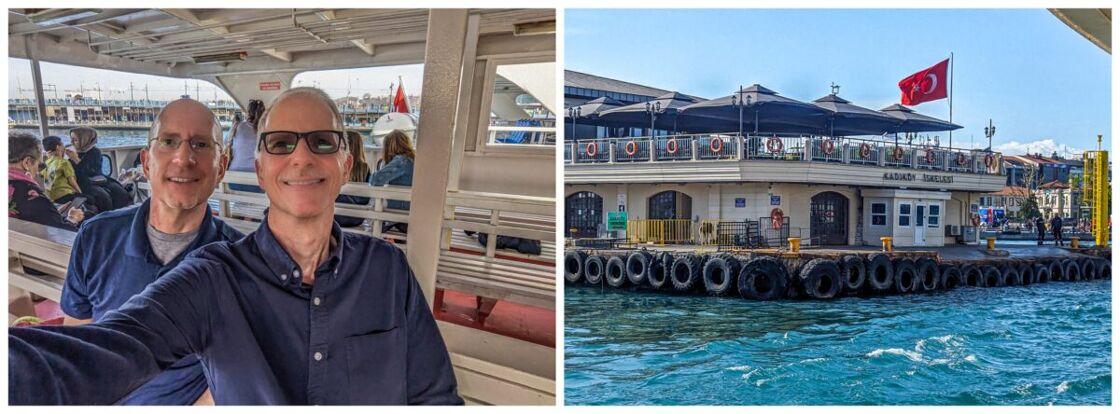 Riding the ferry to the Kadıköy ferry terminal. Welcome to Asia!