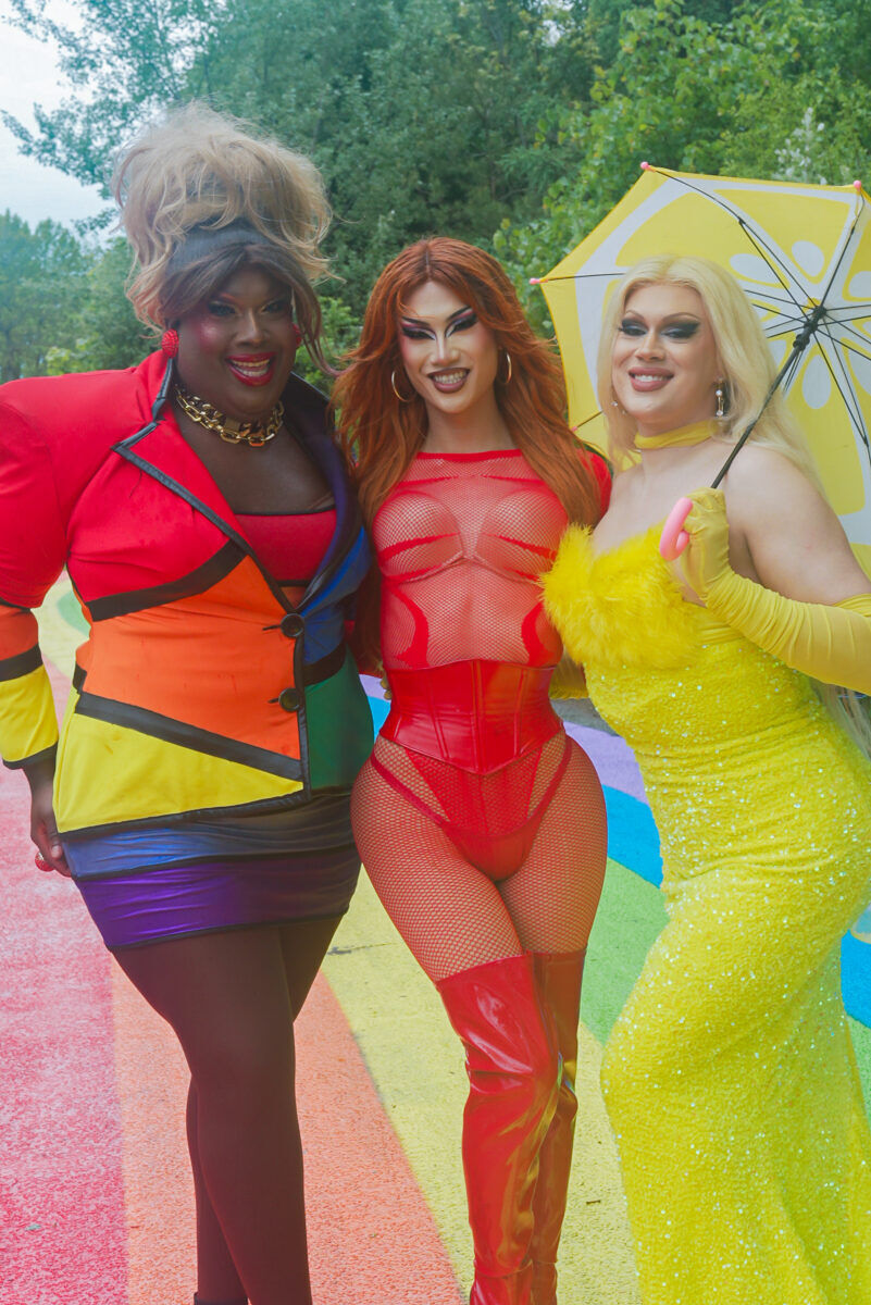 Jada Shada Hudson, Aurora Matrix, and Lemon at Hanlan's Point's rainbow road