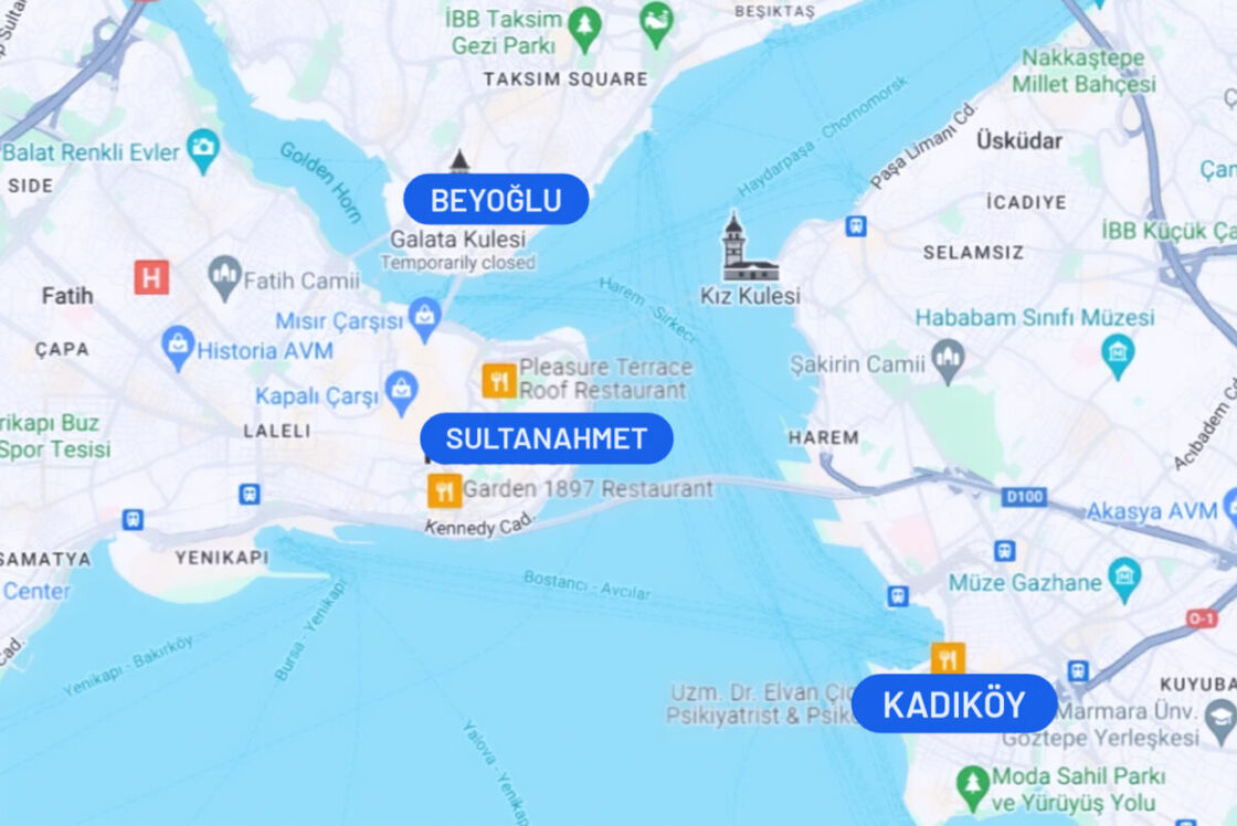 A map of Istanbul