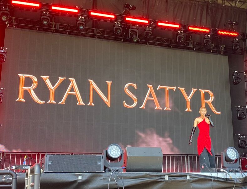 Ryan Satyr performing at LA Pride