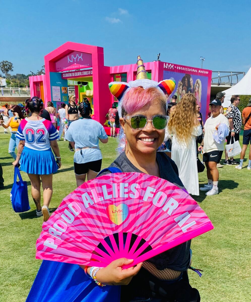 Pink hair at LA Pride