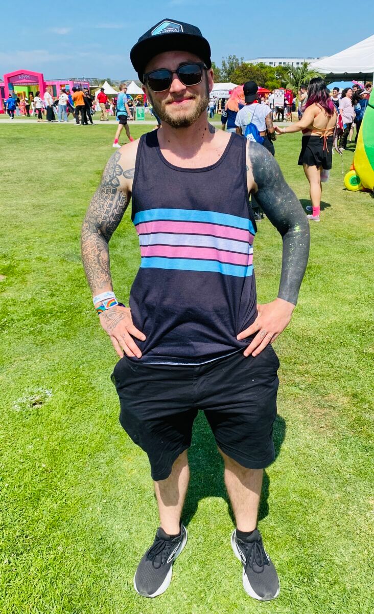 Trans tank top at LA Pride