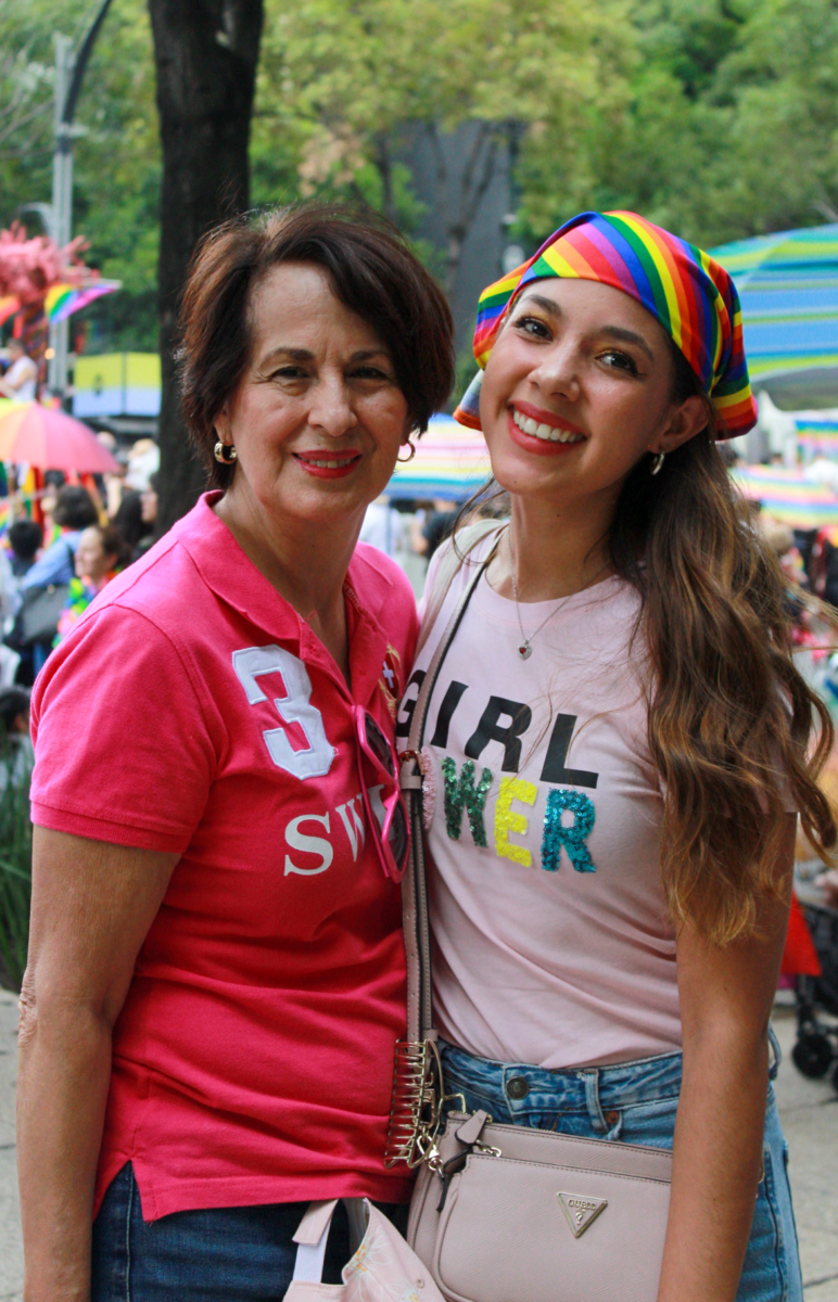 A happy mom supporting her daughter at the parade.
