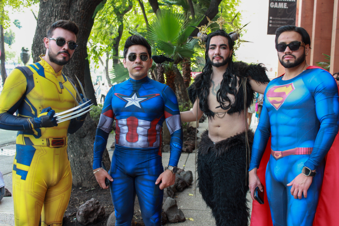 Friends coming together as a superhero assemble.