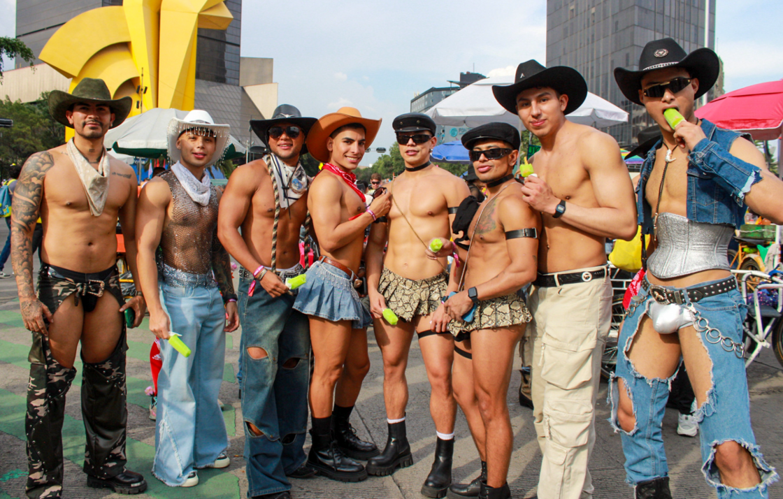 Group of friends agreed on coming to PRIDE with a cowboy theme.
