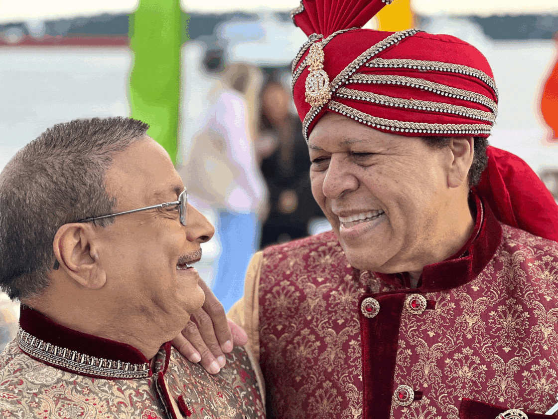A gif of LGBTQ+ couples renewing their wedding vows in Seattle.
