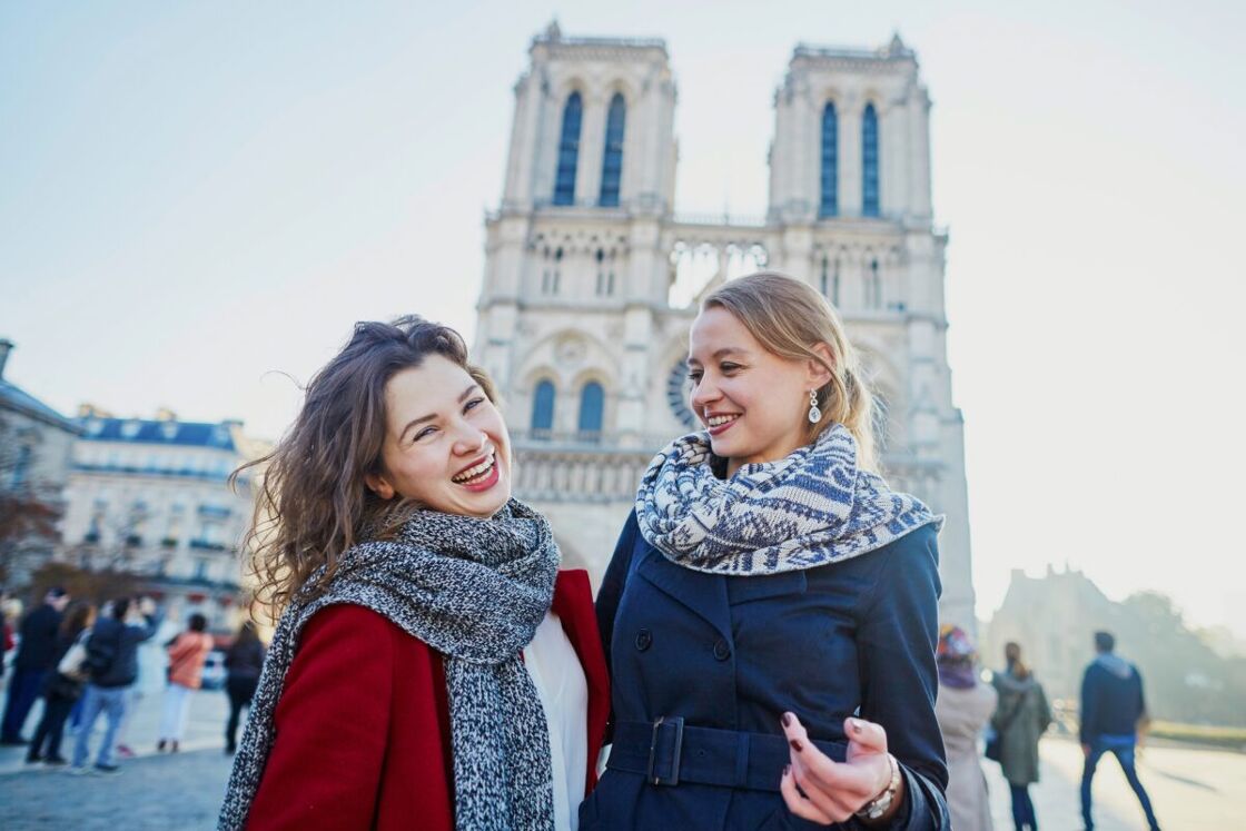 Two girls in Le Marais together.