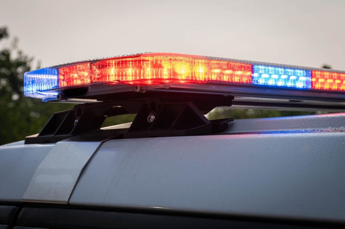 Police lights bar on top of a cruiser
