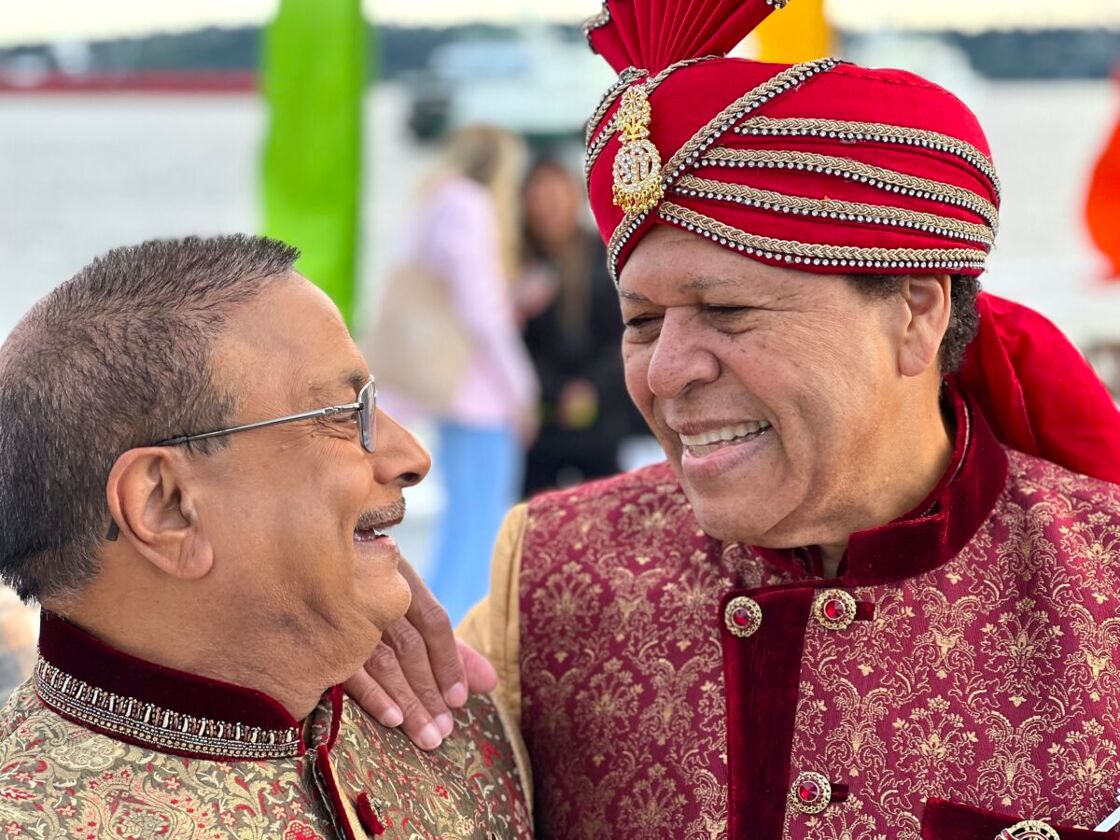 A couple aboard Seattle's Love For All Boat.