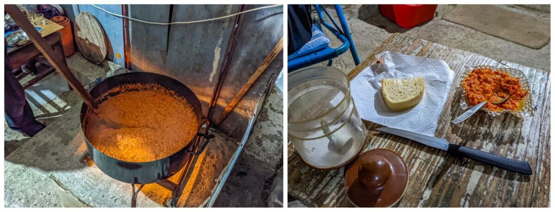 Two photos of homemade food from different countries