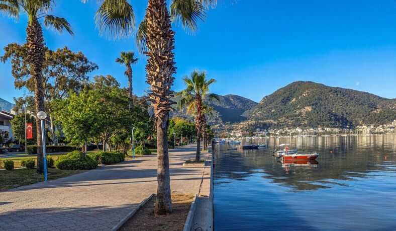 The waterfront promenade in Fethiye.