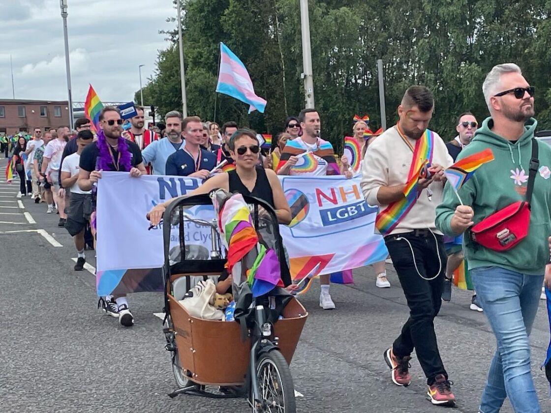 A group of marchers in the Glasgow Pride parade