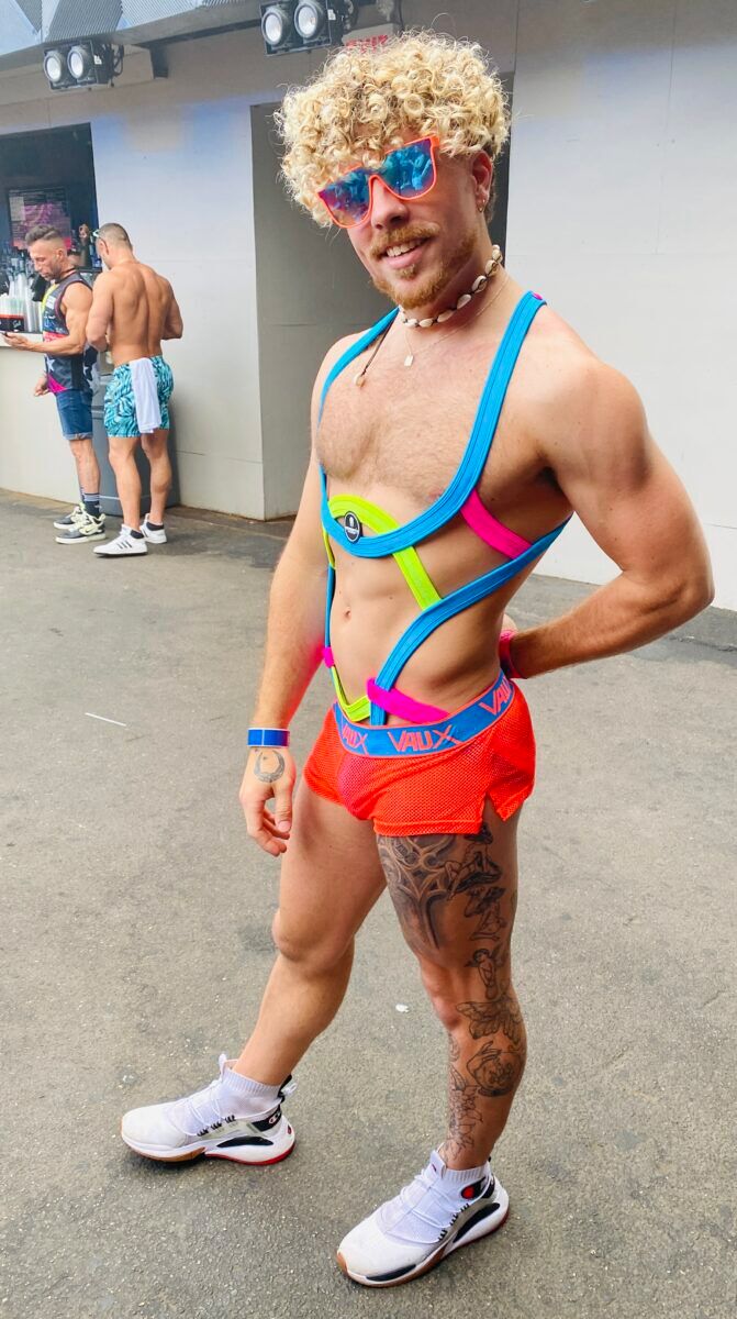 A rainbow outfit at New York Pride