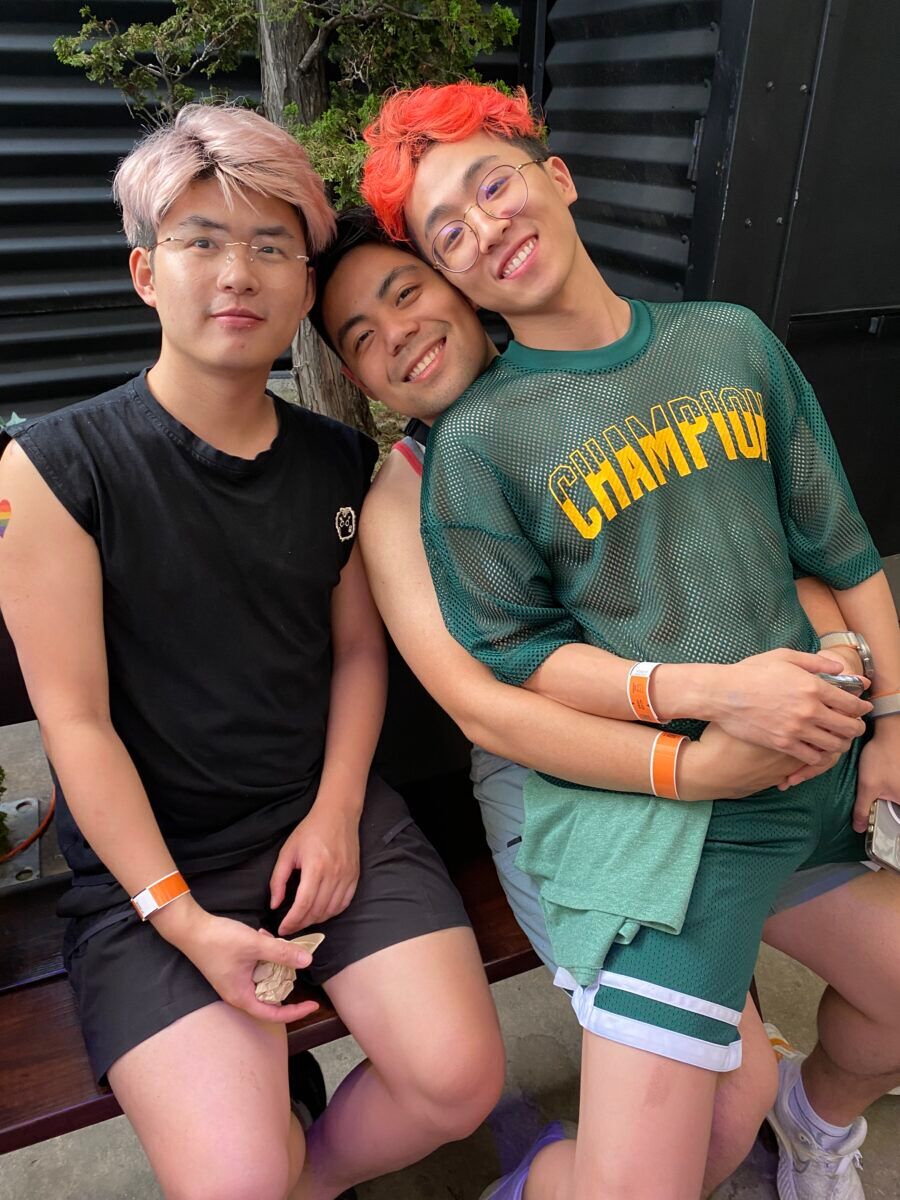 A trio of twinks at New York Pride