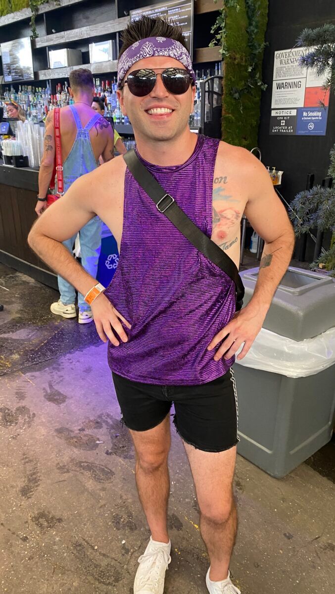 Purple tank top at New York Pride