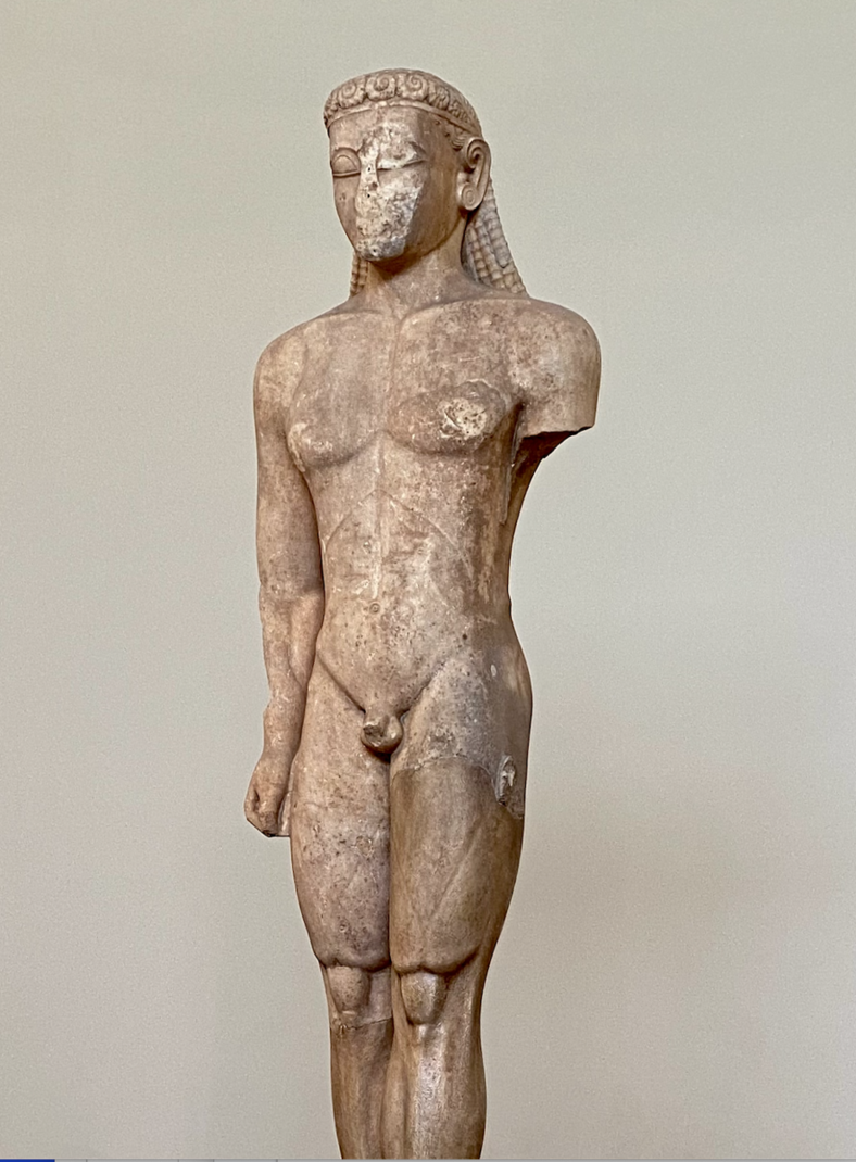 Sounion Kouros, circa 600 BC, National Archaeological Museum
