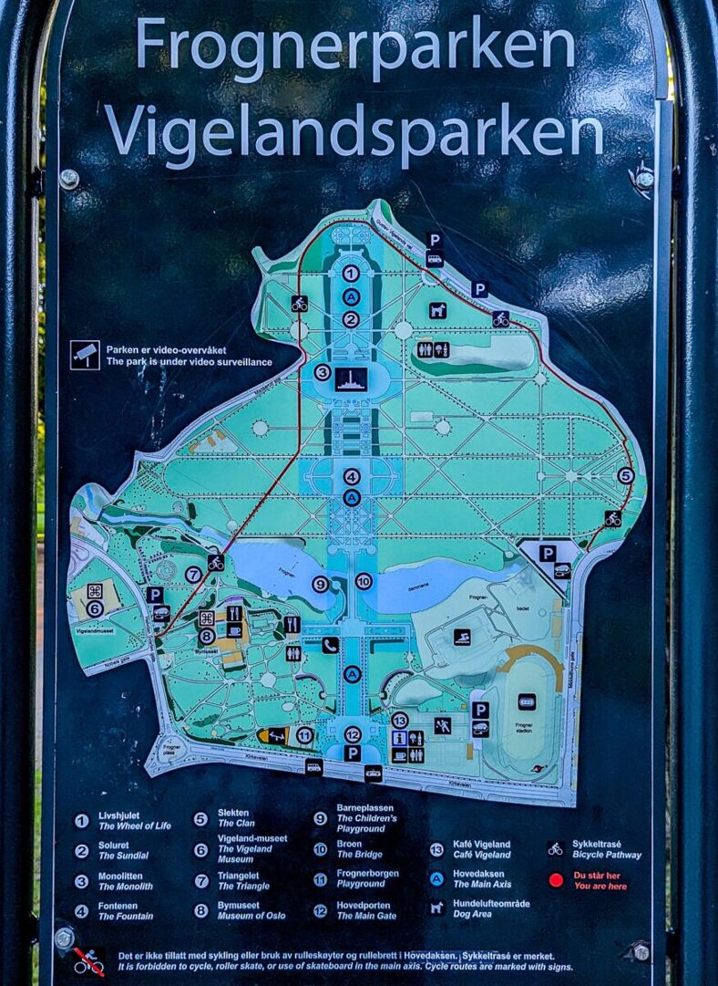 A sign at Vigeland Sculpture Park