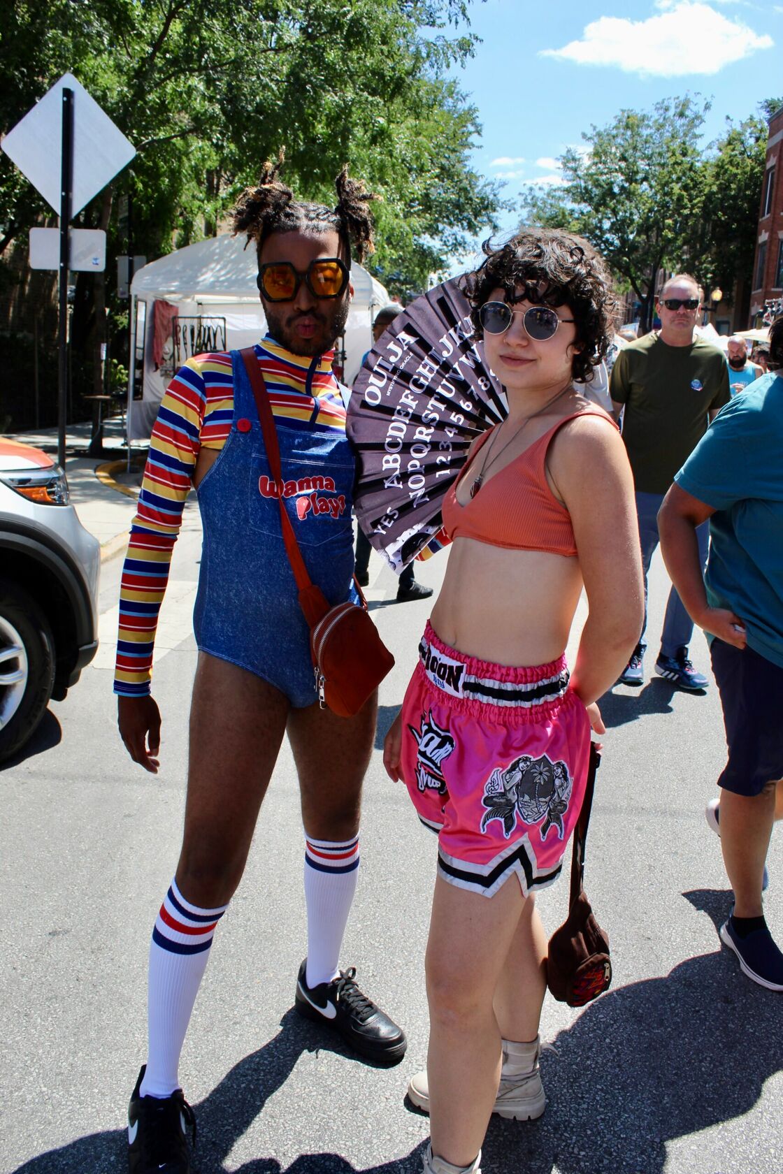 Two people pose for the camera at the Chicago Market Days festival
