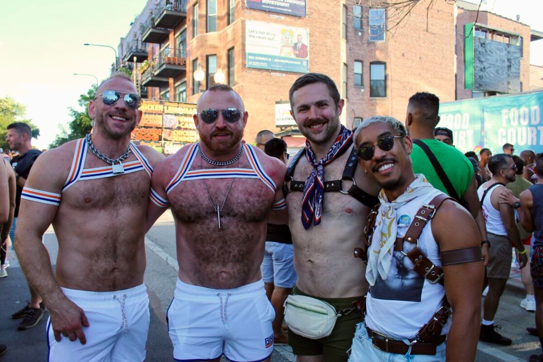Four men pose for the camera at the Chicago Market Days festival