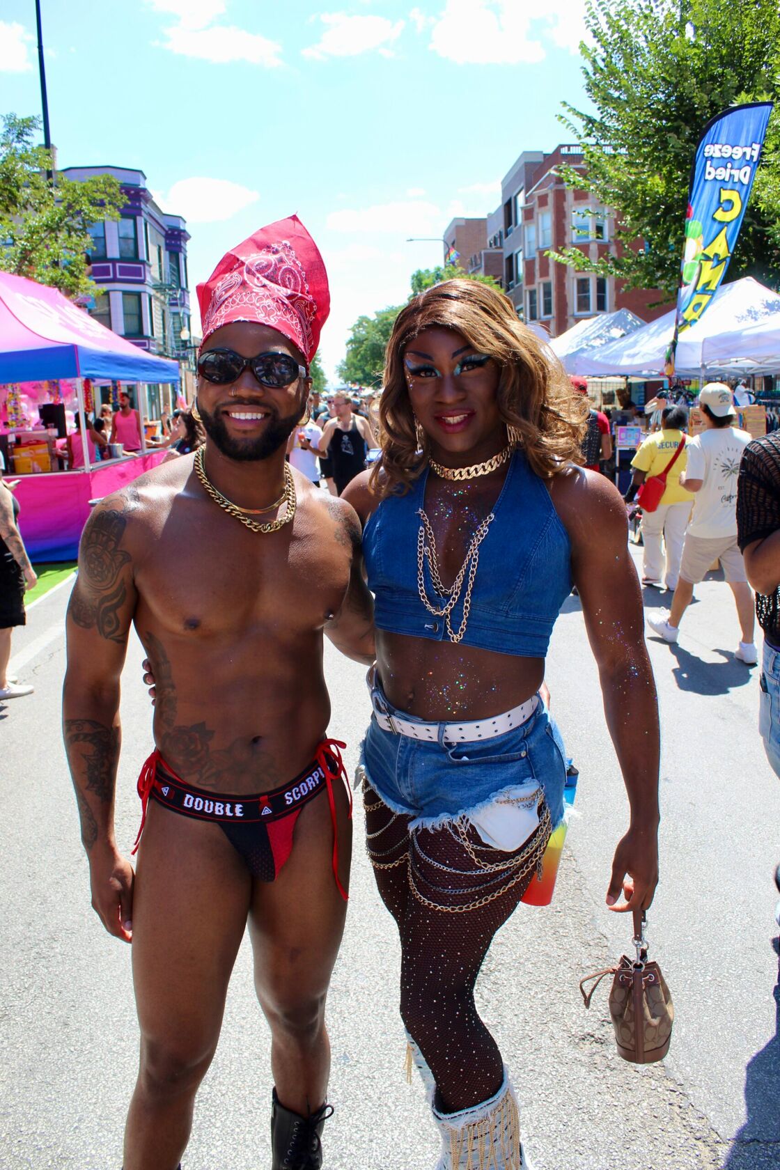 A man and woman pose for the camera at the Chicago Market Days festival