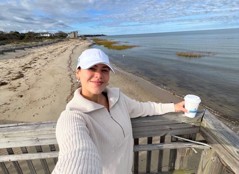 The author on the beach in Cape Cod