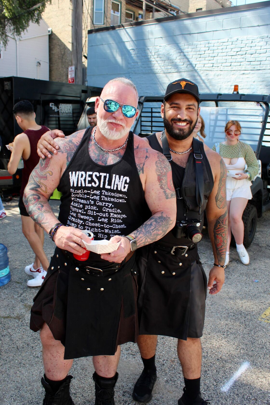 Two men pose for the camera at the Chicago Market Days festival