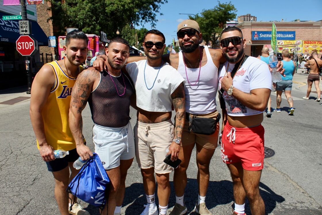 Five men pose for the camera at the Chicago Market Days festival