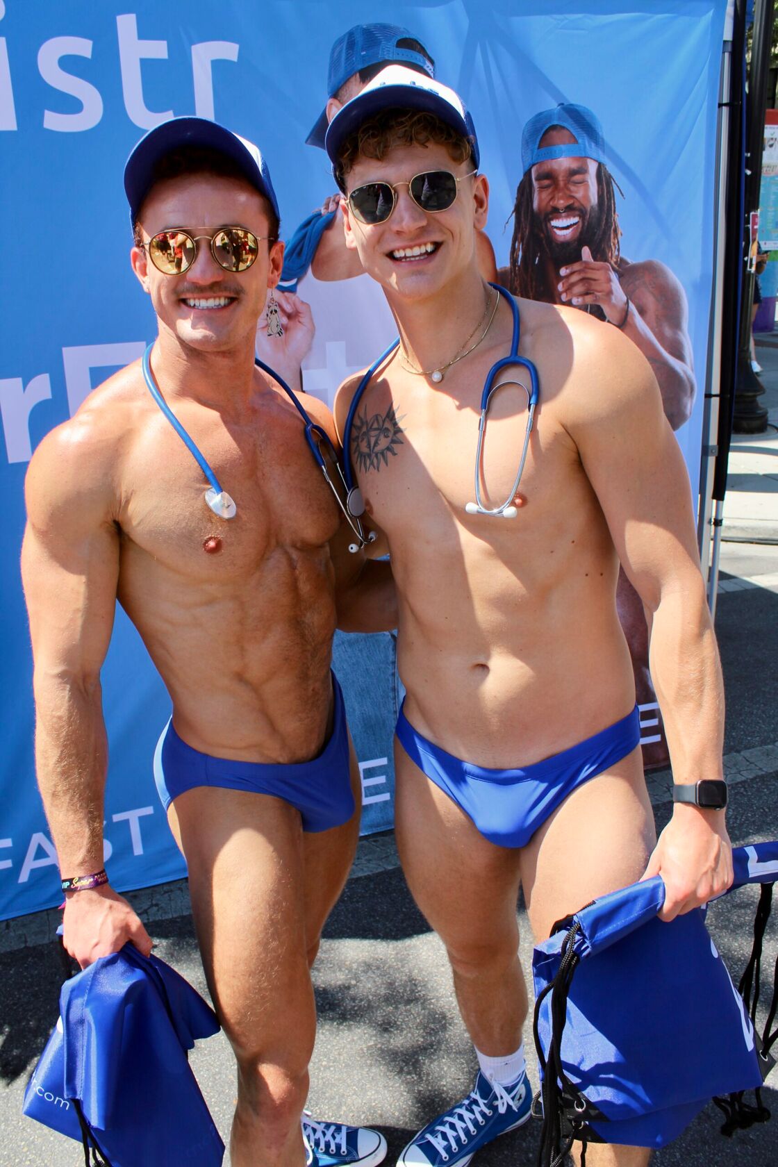 Two men pose for the camera at the Chicago Market Days festival