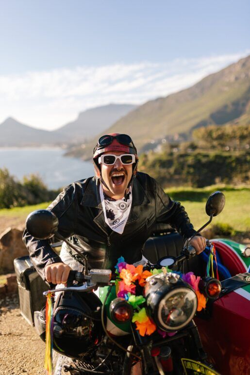 Ravi Roth takes to the wheel in Cape Town, South Africa.