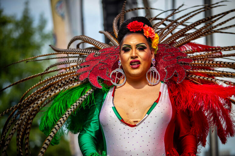 A Mexican drag queen performs at Boise Pride in 2024