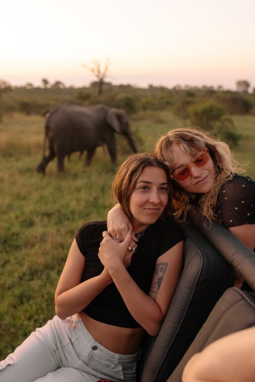 Shanna and Gabbi Meit-Sciara on safari in Kruger National Park, South Africa.
