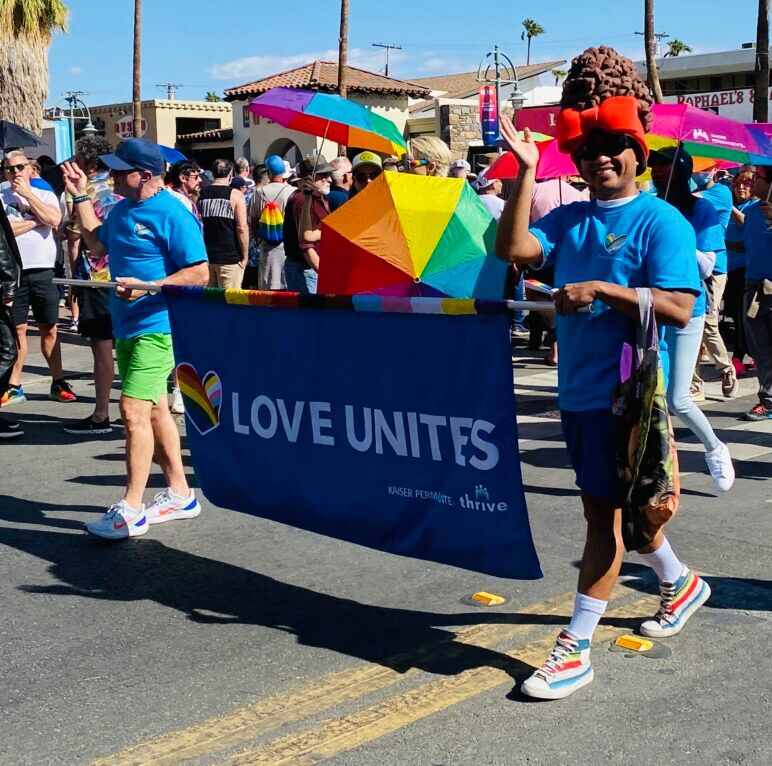 Love Unites Banner at Palm Springs Pride