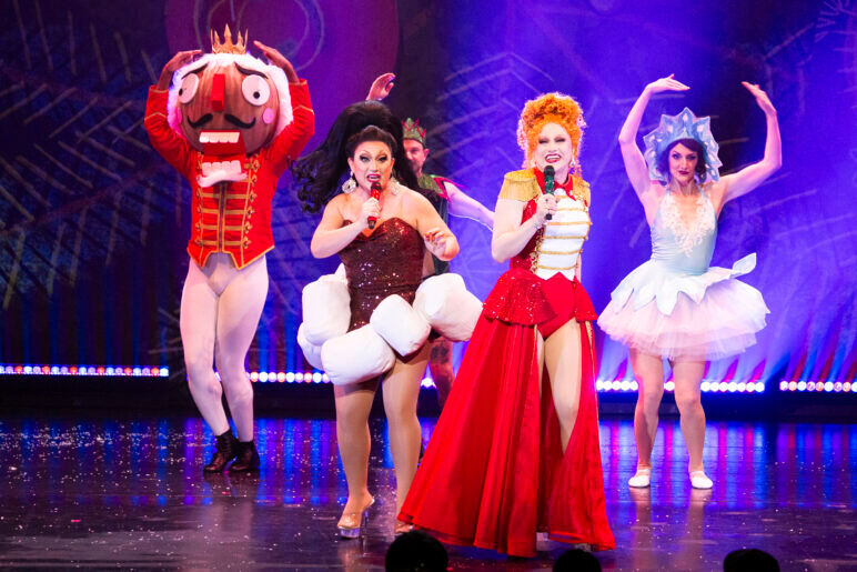Still from The Jinkx & DeLa Holiday Show