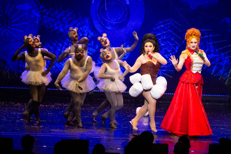 Still from The Jinkx & DeLa Holiday Show