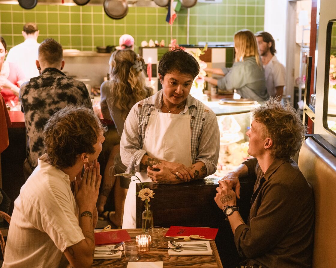 Chef-owner Silver Iocovozzi greets guests at Neng Jr.'s.