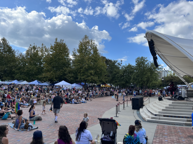 A crowd at Asheville Pride.