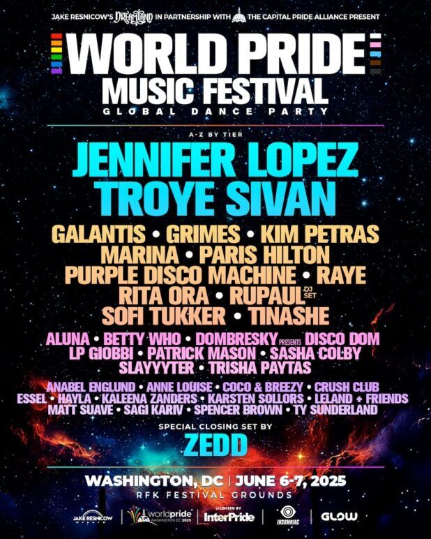 The WorldPride Music Festival will happen on June 6 and 7 at RKF Festival Grounds.

