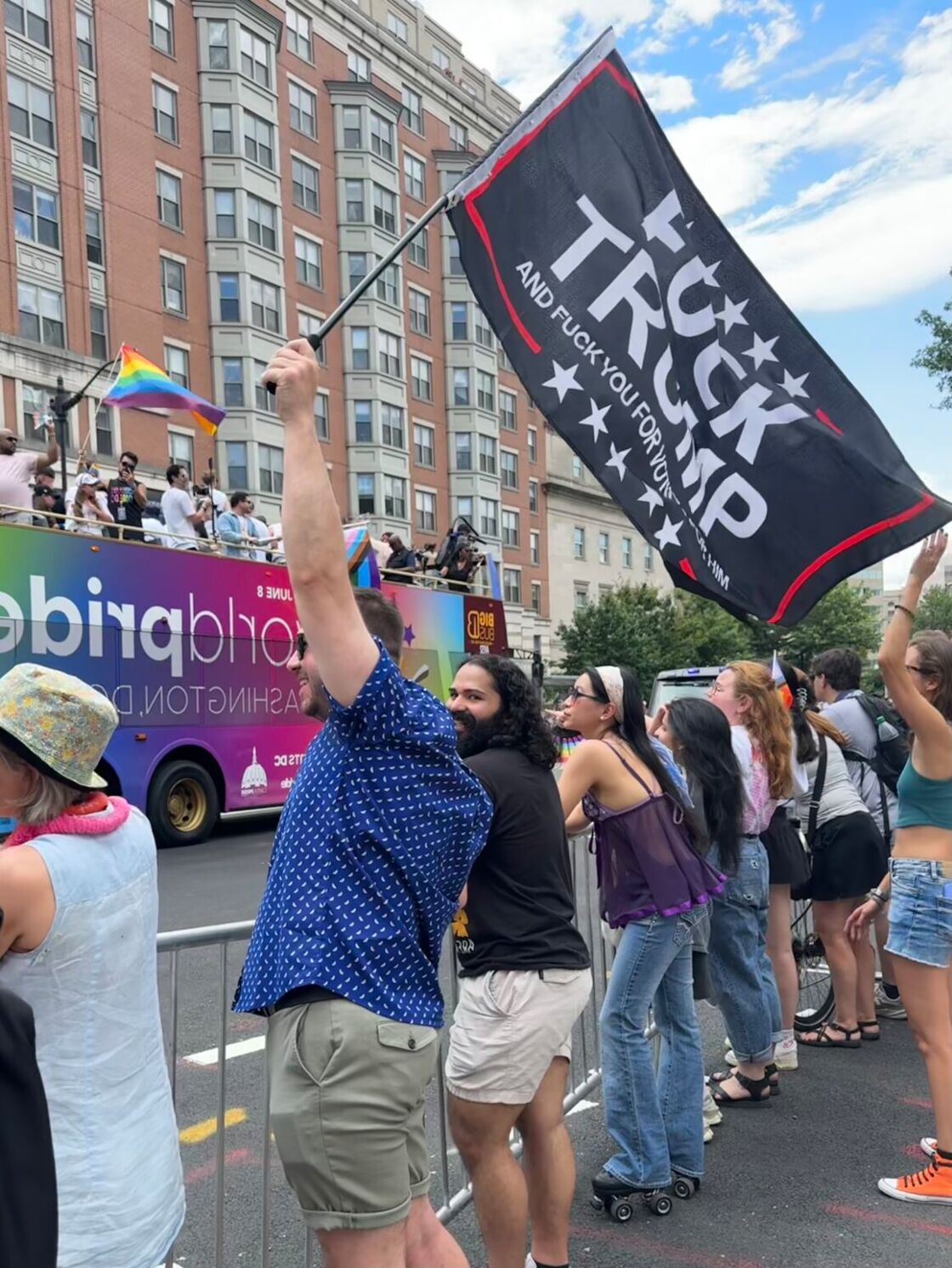 Many waved flags expressing their disagreement with the current administration. 