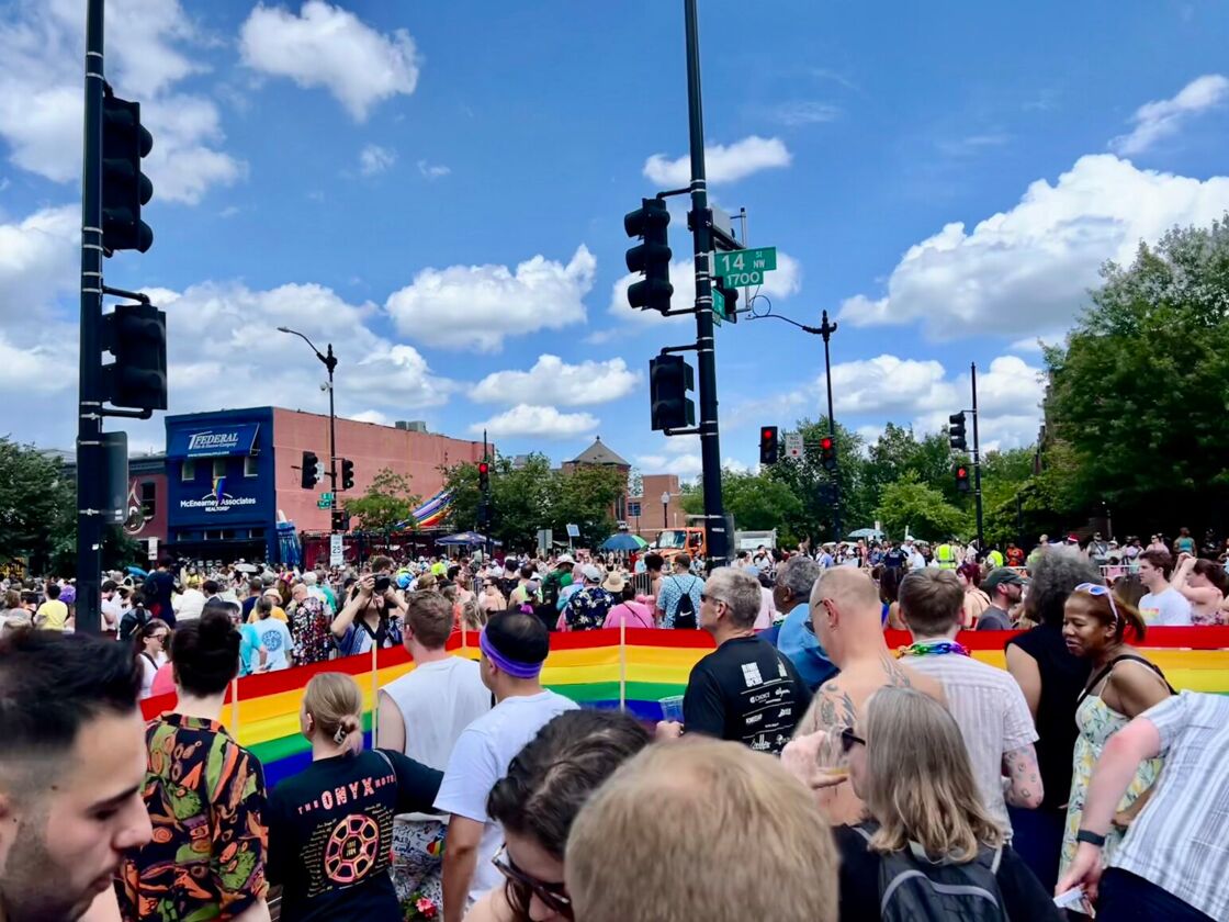 Crowds began to gather pretty quickly around 14th street.