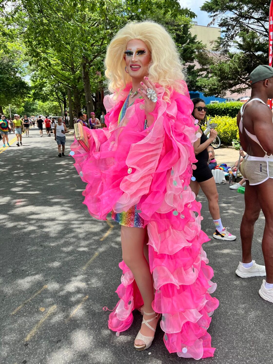 The humidity levels didn’t stop this drag queen from looking beautiful at the parade.