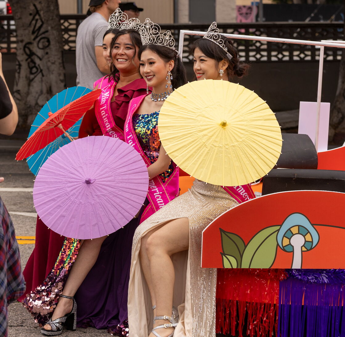 Asian ladies on the Taiwan float