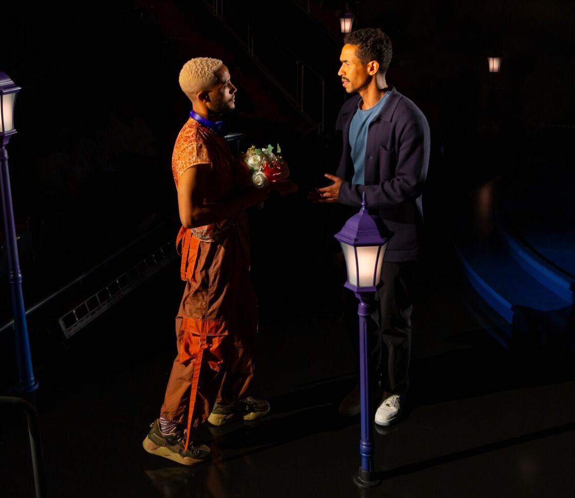 Nic Ashe, left, and Kyle Beltran in "We Are Gathered" at Arena Stage.