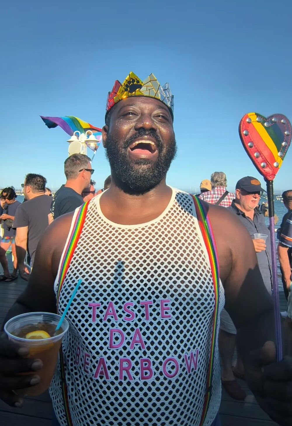 A happy bear at Provincetown Bear Week 2025