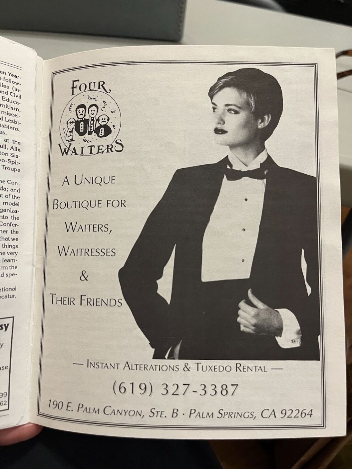An ad for female tux rentals from March 1991's "Shore Patrol."