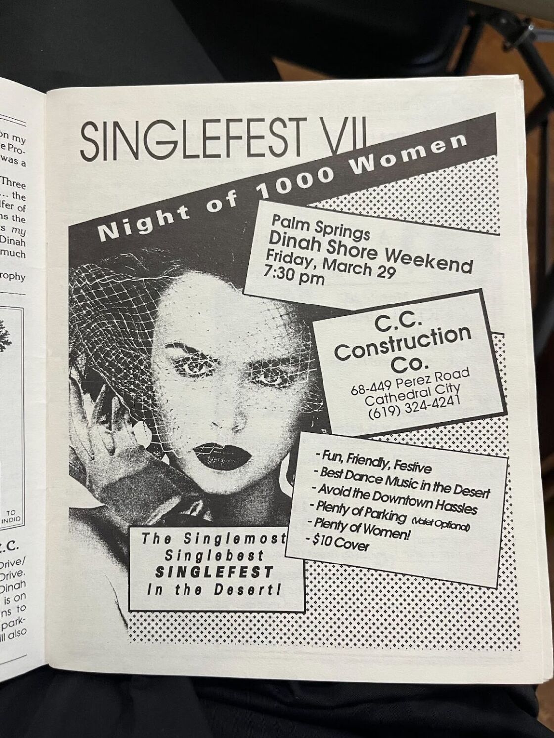 An ad for "Night of 1000 Women" from the March 1991 issue of "Shore Patrol."