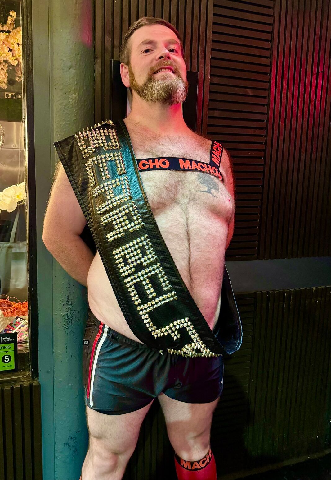 Mr. Bear Belfast poses during Belfast Pride weekend